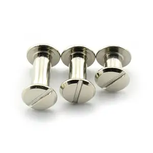 Chicago Screw Custom Stainless Steel Slotted Head Male And Female Thread Book Binding Post Screw Chicago Screw