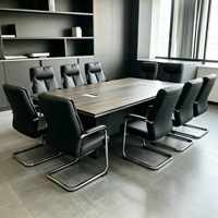 Chaise de bureau en cuir PU à dossier haut, chaise de direction pour réunions, base cantilever chromée, chaise d'invité pour salle de réunion