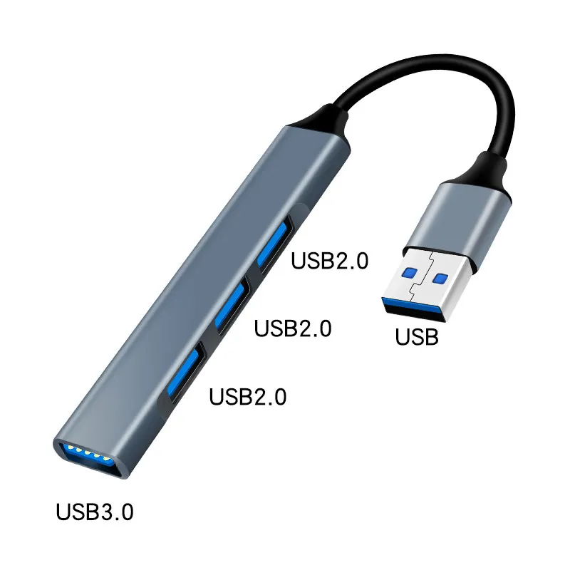 Kabel laptop komputer, stasiun Dok pengisian cepat 4-Port 4 Port HUB USB 3.0 Aksesori periferal PC kualitas tinggi