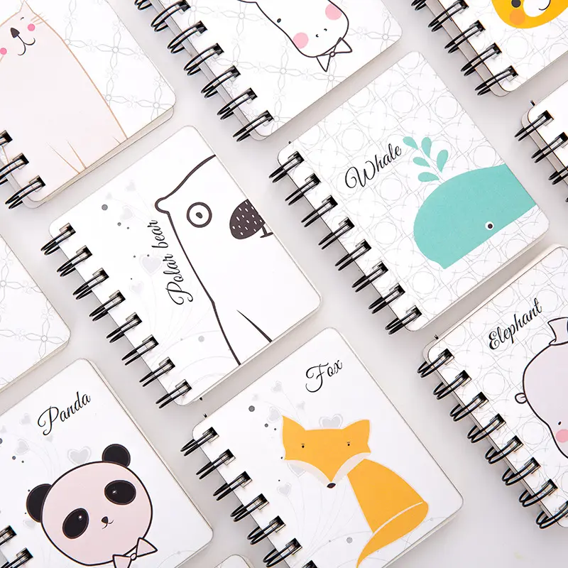 Campione gratuito Cute Animal Cartoon Rollover Coil Book Portable Mini Portable Notebook Pocket Notepad