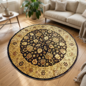 Alfombra Peshawar y Khotan Anudada a Mano, Única en su Tipo, 8' X 8', Lana Natural y Algodón, Marrón/Dorado, Colección ABC Rugs Kilims, Pes_Kho_233 - Product Image 3