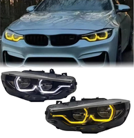 Ensemble de phares LED complets pour BMW Série 4 F32 F36 2012 2019, double couleur blanc jaune, style Ikon, DRL, phare avant