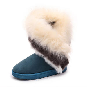 Niche mode Design Extra Large Imitation fourrure de raton laveur <span class=keywords><strong>bottes</strong></span> de neige 2025 hiver nouveau mi-mollet coton caoutchouc semelle extérieure chaussures - Product Image 6