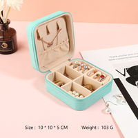 Petite boîte de rangement pour bijoux en cuir PU, portable, pour voyages, pour ranger les boucles d'oreilles