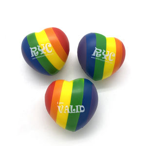 كرة مضادة للتوتر صغيرة ملونة على شكل قلب مع طباعة شعار مخصص، كرات إسفنجية من البولي يوريثان للدعاية والإعلان، هدية على شكل قلب - Product Image 4