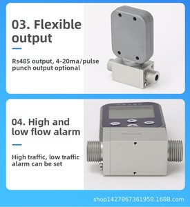 空気用熱ガスマスフローメーターDN6 ~ DN25 RS485出力デジタル窒素CO2アルゴンMEMS - Product Image 5