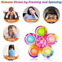 Nuevo Diseño de Juguete Sensorial Antiestrés Push Pop Bubble Fidget Spinner, Juguete Simple de Mano para Aliviar el Estrés para Niños