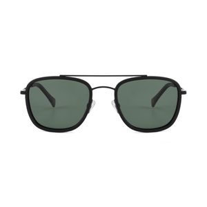 Pilot Style Rectangle Sunglasses Full Rim Black Frame Green Lenses UV400 Protection Unisex Outdoor Use - Product Image 1