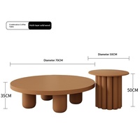 Table basse multifonctionnelle en bois massif, style français, populaire sur internet, personnalisée, créative, multi-niveaux, couleur crème
