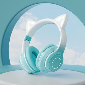 Offres Spéciales <span class=keywords><strong>moins</strong></span> <span class=keywords><strong>cher</strong></span> LED Cat Ear Over-Ear Wireless Headphones avec son stéréo et micro intégré Crystal Stereo Headset - Product Image 3
