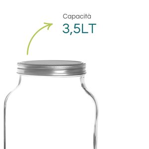 Dispenser per bevande in vetro da 3,5 litri con rubinetto, lavabile in lavastoviglie, per servire bevande - Product Image 3