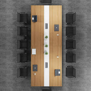 Mesa de Conferencia Moderna Rectangular para 16 Personas, Muebles de Oficina Duraderos, Mesa de Reuniones, Capacitación y Negociación con Combinación de Sillas - Product Image 3