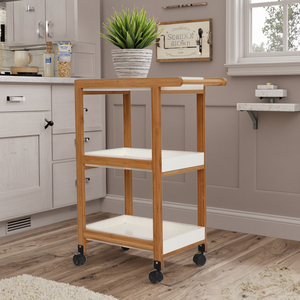 Tùy Chỉnh Thiết Kế Hiện Đại Gỗ Bảng Điều Chỉnh Cán Tiện Ích Ngăn Kéo/Giỏ Tre Nhà Bếp Lưu Trữ Xe Đẩy Cho Ăn Uống Nhà Bếp Quần Đảo Xe - Product Image 3