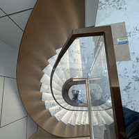 Main courante en bois durable de conception moderne pour l'usage d'intérieur caractéristique d'escalier en spirale pour la structure de maison de villa ou de duplex