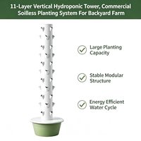 Jardinière verticale aéroponique hydroponique à 11 niveaux en plastique ABS de qualité alimentaire, multi-sites de culture, économie d'énergie, eau recirculante