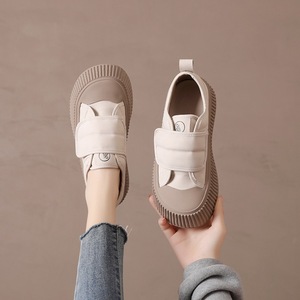 <span class=keywords><strong>Sneakers</strong></span> in Pelle <span class=keywords><strong>con</strong></span> <span class=keywords><strong>Velcro</strong></span> per Donne, Suola Spessa per Aumentare l'Altezza, Traspiranti, Leggere, <span class=keywords><strong>con</strong></span> Suola Morbida per Sport e Uso Quotidiano - Product Image 3