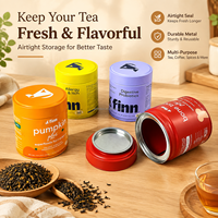 Boîte en métal hermétique de qualité alimentaire imprimée CMYK JYB, conteneur rond en fer blanc multi-usage pour poudre, thé en vrac, grains de café