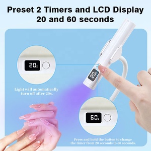 Lampe à ongles LED UV professionnelle <span class=keywords><strong>QAN</strong></span> 2-en-1 rechargeable avec support magnétique et col de cygne flexible à 360°, minuterie LCD - Product Image 5