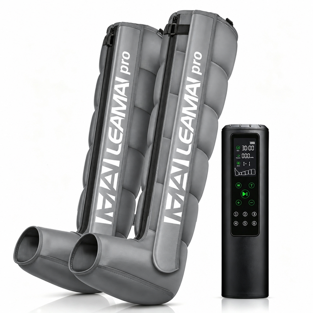 LEAMAI Medical Grade Recovery Boots Pump Air Compression Leg Recovery System 6 Chamber Pressotherapy Leg Massager 60-270 MmHg