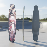 Longboard portable à design graphique personnalisé, 7 couches d'érable canadien, roulements ABEC-9, vitesse maximale de 40 km/h