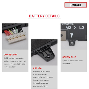 แบตเตอรี่แล็ปท็อป BM04XL 56.2Wh สำหรับเปลี่ยน ขายส่งจำนวนมาก สำหรับ HP EliteBook x360 1030 G3 CE RoHS พรีเมียม เซลล์โคบอลต์ - Product Image 2