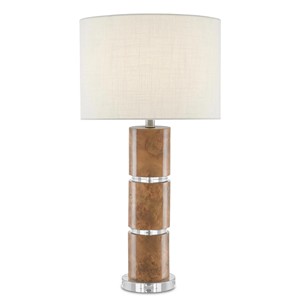 Green Ombre Glass <b>Vase</b> Modern Artisan Table Lamp with Silver Accent | Calm Coastal Lighting for Hotel Guest Room & Living Area - Product Image 3