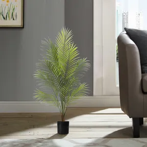 110Cm Hoogte Kunstmatige Palmboom Pygmy Datum Palm Verstelbare Palmbladeren Kunstmatige Plant Home Office Decor