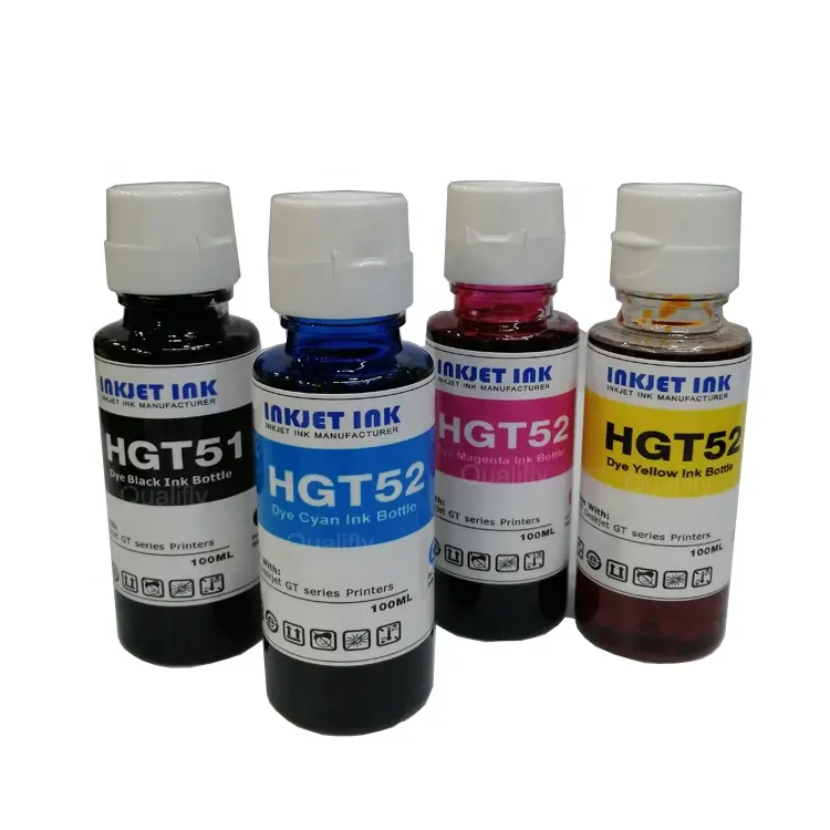 Groothandel Compatibel Hp Originele Inkt Hoge Kwaliteit Hervulbare Dye Inkt Voor Ciss Tank Printer Hp Hgt 51 HGT52