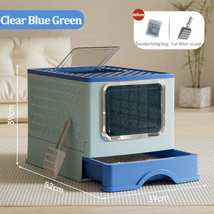 Extra Grote Spatwaterdichte Kattenbak Met Volledig Gesloten Plastic Ontwerp Met Een Extra Grote Lade - Product Image 3