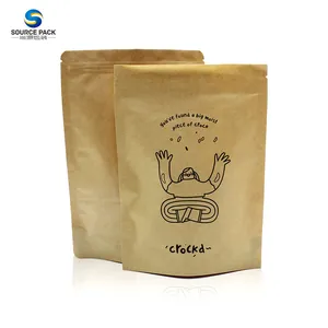 定制印刷立式咖啡袋可生物降解可堆肥聚乳酸咖啡袋棕色白色牛皮纸咖啡袋