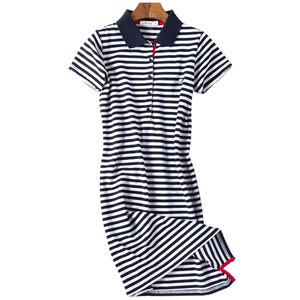 Nuovo arrivo <span class=keywords><strong>a</strong></span> righe manica corta vestito da donna Polo per <span class=keywords><strong>abbigliamento</strong></span> donna 2025 - Product Image 1