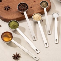 Cuillère doseuse à café personnalisée avec logo, 5 ml, 10 ml, 15 ml, 20 ml, 30 ml, manche long, cuillère doseuse à café en acier inoxydable