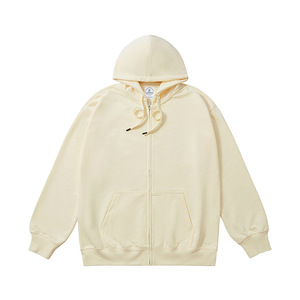 360gsm <span class=keywords><strong>felpa</strong></span> <span class=keywords><strong>con</strong></span> cappuccio <span class=keywords><strong>nera</strong></span> <span class=keywords><strong>con</strong></span> Zip da uomo spugna francese oversize <span class=keywords><strong>con</strong></span> Logo ricamato e solido modello pesante collezione autunnale - Product Image 3