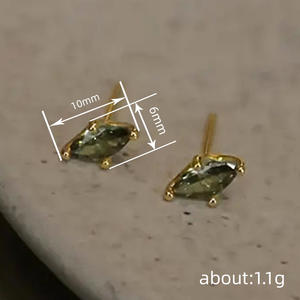 Pendientes de Oro Blanco E3831 con Corte Marquesa y Engaste de Garra, Joyería Fina Clásica para Mujer - Product Image 6