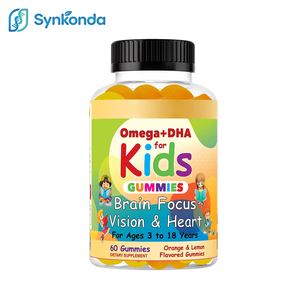 Gomitas de DHA para Niños, Suplemento de Aceite Omega 3, 6 y 9 para Niños, Apoya la Salud del Cerebro, la Visión y el Corazón, 60 Gomitas, Sabor Naranja y Limón - Product Image 1