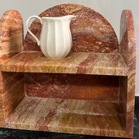 Étagère de rangement double couche en marbre travertin rose SAIDKOCCC pour salon, cuisine, chambre, décoration intérieure