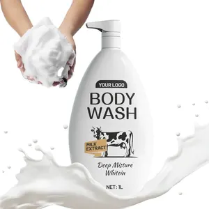 Private Label Natural Organic Bath Care For Skin Washing Body Wash Liquid Soap Whitening Body Shower Gel Milk Body Wash