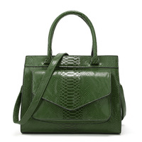 Venta al por mayor Patrón de serpiente Pu Bolso de cuero Moda Simple y atmosférico Señoras Bolso de mano de piel de serpiente