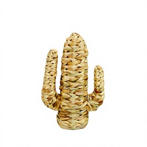 Objet décoratif en rotin artisanal en forme de cactus, style bohème, décoration de table, forme irrégulière, emballage individuel - Product Image 2