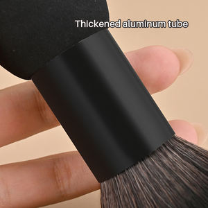 OEM/ODM Brosse à maquillage plate à double tête en poils synthétiques, pour <span class=keywords><strong>poudre</strong></span> <span class=keywords><strong>libre</strong></span>, avec tête éponge portable, double usage sec et humide, outil de beauté en métal - Product Image 3