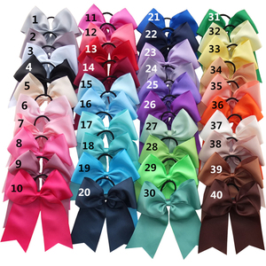 Nœud de cheerleading de 7 pouces avec bandes élastiques, bandeaux pour <span class=keywords><strong>cheveux</strong></span> pour filles et femmes, attache-queue de cheval, grands rubans pour <span class=keywords><strong>cheveux</strong></span>, accessoires de coiffure - Product Image 2