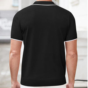 <span class=keywords><strong>Polo</strong></span> de Punto Ligero de Verano para Hombre, <span class=keywords><strong>Polo</strong></span> de Punto con Media Cremallera Transpirable, <span class=keywords><strong>Polo</strong></span> Informal con Estampado Sólido, <span class=keywords><strong>Polo</strong></span> Elegante para Negocios - Product Image 3