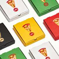 Boîte à pizza en carton ondulé kraft recyclable, taille et logo personnalisés, directement de l'usine, pour la livraison de restauration rapide