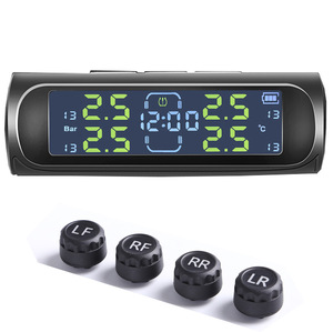 Phổ TPMS không dây giám sát áp suất lốp hệ thống năng lượng mặt trời sạc TPMS nội bộ/bên ngoài cảm biến xe ô tô LCD hiển thị - Product Image 1