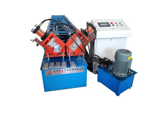 Placa de patrón de acero que forma C U W Canal T Bar Ángulo <span class=keywords><strong>Omega</strong></span> C U W Stud Truss Furring C U Z W Purlin Roll Forming Machine techo - Product Image 5