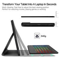 Penutup Tablet Magnetik Dapat Dilepas Casing Keyboard untuk Galaxy Tab S7 Fe 12.4 Inci T730 T736 2021