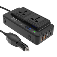 Cargador de Coche de 200W con Doble Salida, Convertidor de 12V a 220V CA con Certificación CE/FC y Pantalla LED