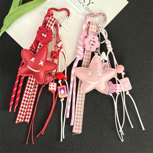 <span class=keywords><strong>Porte</strong></span>-clés en forme de pentagramme, accessoire pour sac en <span class=keywords><strong>macramé</strong></span>, style bohème, cadeau, corde tressée, dessin animé, nouvel an, pendentif <span class=keywords><strong>simple</strong></span> pour clés - Product Image 3