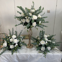 IFG Décoratif 40cm Bleu Marine et Blanc Fleurs Verdure Table Fleur Boule Centres de Table