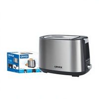 ORVICA Grille-pain électrique transfrontalier pour usage domestique, 2 tranches, machine à petit-déjeuner entièrement automatique, multifonctionnel, 750W, boîtier métallique
